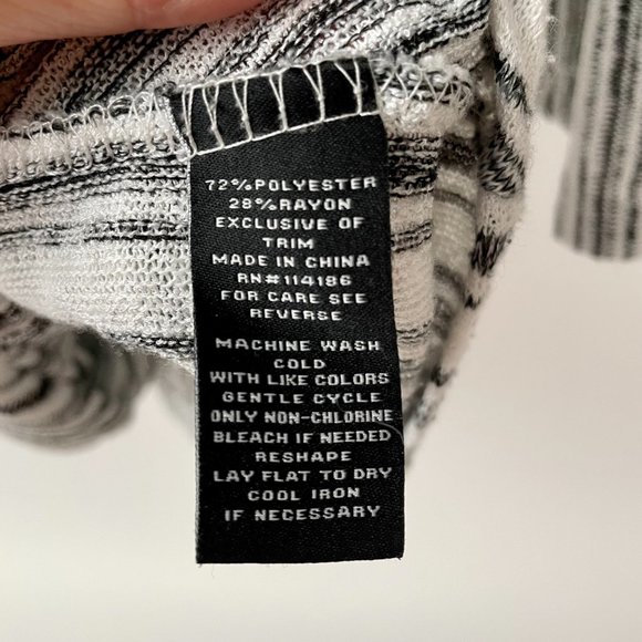 Verve Ami Black and White Stripe V Neck Sweater With Knotted Waist, Size L - Picture 6 of 6